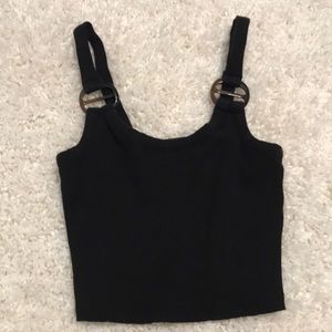 Black cropped tank top (top shop)